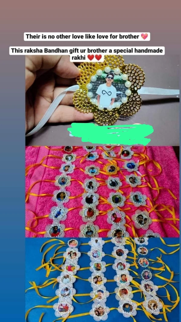 Customized Photo Rakhi - White