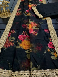 Kaali Fancy Soft Heavy Organza Saree With Beautiful Colour  - Green Leaf, Free