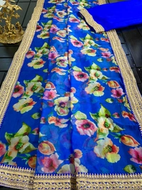 Kaali Fancy Soft Heavy Organza Saree With Beautiful Colour  - Green Leaf, Free