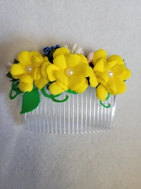 Side Combs With Handmade Flowers
