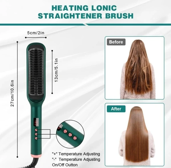 Global Mart Hair Straightener Comb for Women Men, Hair Styler, Straightener Machine Brush/ PTC Heating Electric Straightener with 5 Temperature HomeTop Premium Classic (Multi-color)