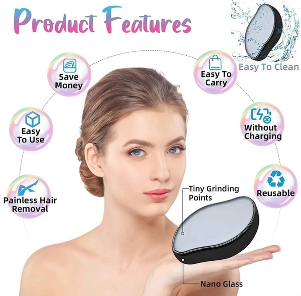 CRYSTAL HAIR REMOVER Crystal Hair Removal For Men And Women UNISEX PRODUCT  - Black