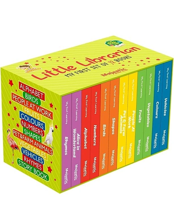 My First Learning Little Library, Set Of 12 Board Books - Preschool, And Giftset For Kids .