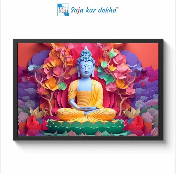 Lord Buddha High Quality Weather Resistant HD Wall Frame  | 18 x 12 inch | - 18 x 12 inch