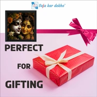SAJA KAR DEKHO Radha Krishna Photo High Quality Weather Resistant HD Wall Frame  | 20 x 20 inch | - 20 x 20 inch