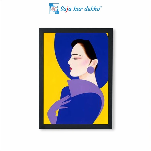 SAJA KAR DEKHO LADIES WITH HATS IDEAS ART PAINTING High Quality Weather Resistant HD Wall Frame  | 18 x 12 inch | - 18 X 12 inch