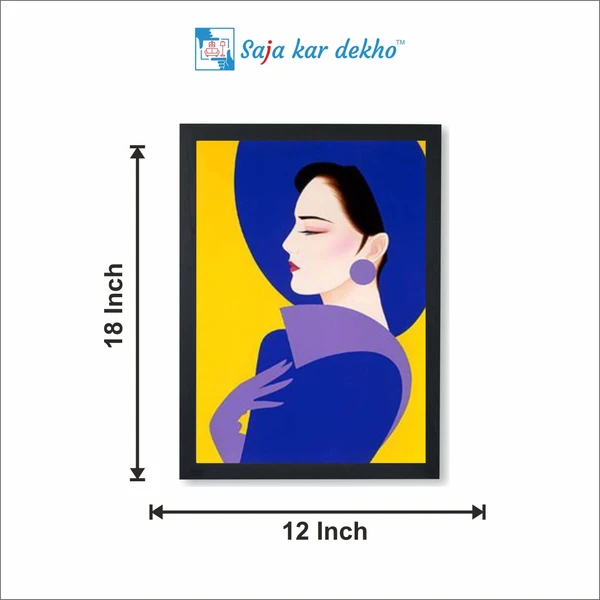 SAJA KAR DEKHO LADIES WITH HATS IDEAS ART PAINTING High Quality Weather Resistant HD Wall Frame  | 18 x 12 inch | - 18 X 12 inch