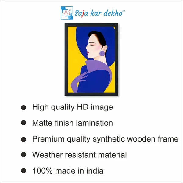 SAJA KAR DEKHO LADIES WITH HATS IDEAS ART PAINTING High Quality Weather Resistant HD Wall Frame  | 18 x 12 inch | - 18 X 12 inch