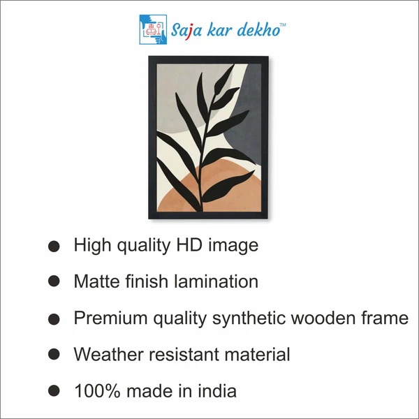 SAJA KAR DEKHO AESTHETIC BOTANICAL High Quality Weather Resistant HD Wall Frame | 18 x 12 inch | - 18 X 12 inch