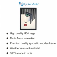 SAJA KAR DEKHO Robin Morris Black And White Stripes High Quality Weather Resistant HD Wall Frame | 18 x 12 inch | - 18 X 12 inch