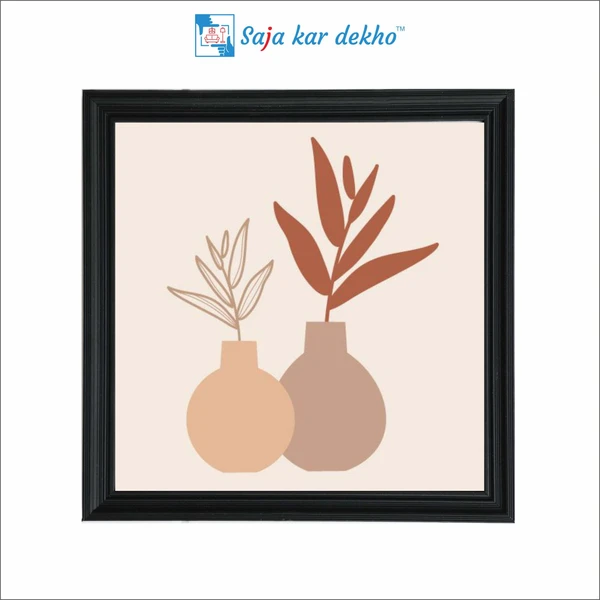 SAJA KAR DEKHO Two Vases Art Digital Print High Quality Weather Resistant HD Wall Frame | 20 x 20 inch | - 20 X 20 inch