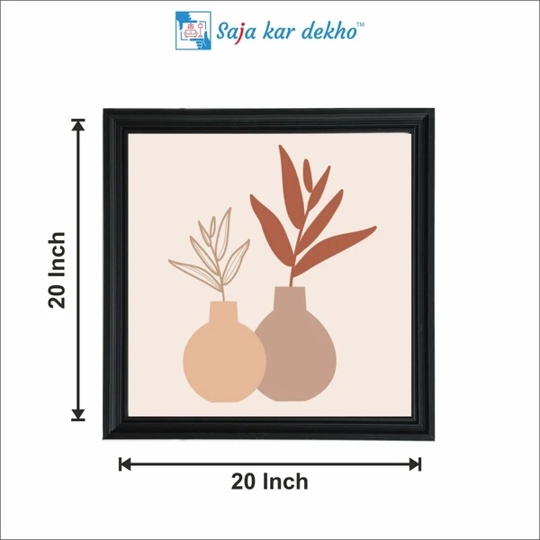 SAJA KAR DEKHO Two Vases Art Digital Print High Quality Weather Resistant HD Wall Frame | 20 x 20 inch | - 20 X 20 inch