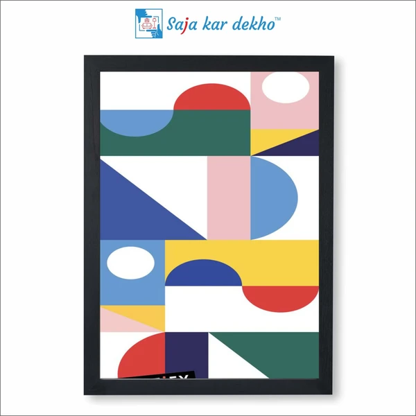 SAJA KAR DEKHO Abstract Geometric High Quality Weather Resistant HD Wall Frame | 18 x 12 inch | - 18 X 12 inch