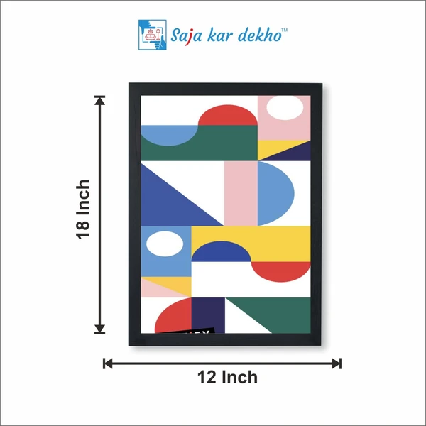 SAJA KAR DEKHO Abstract Geometric High Quality Weather Resistant HD Wall Frame | 18 x 12 inch | - 18 X 12 inch