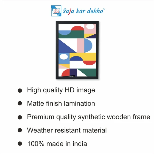 SAJA KAR DEKHO Abstract Geometric High Quality Weather Resistant HD Wall Frame | 18 x 12 inch | - 18 X 12 inch