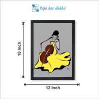 SAJA KAR DEKHO Girl Guitar Music High Quality Weather Resistant HD Wall Frame | 18 x 12 inch | - 18 X 12 inch