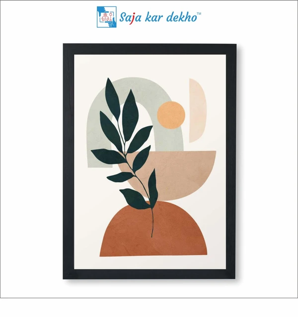 SAJA KAR DEKHO Abstract Silhouette Figure Botanical High Quality Weather Resistant HD Wall Frame | 18 x 12 inch | - 18 X 12 inch