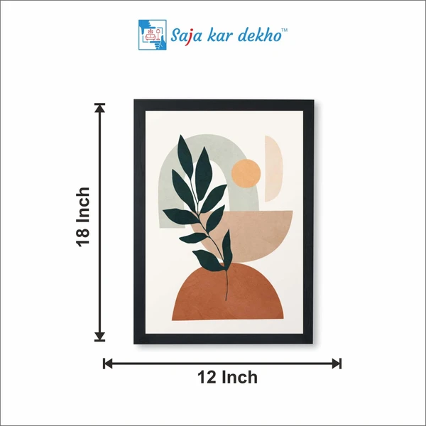 SAJA KAR DEKHO Abstract Silhouette Figure Botanical High Quality Weather Resistant HD Wall Frame | 18 x 12 inch | - 18 X 12 inch