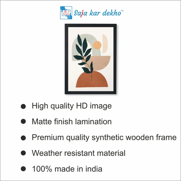 SAJA KAR DEKHO Abstract Silhouette Figure Botanical High Quality Weather Resistant HD Wall Frame | 18 x 12 inch | - 18 X 12 inch