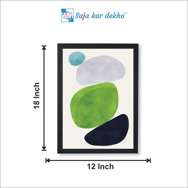 SAJA KAR DEKHO Minimal Modern Abstract High Quality Weather Resistant HD Wall Frame | 18 x 12 inch | - 18 X 12 inch