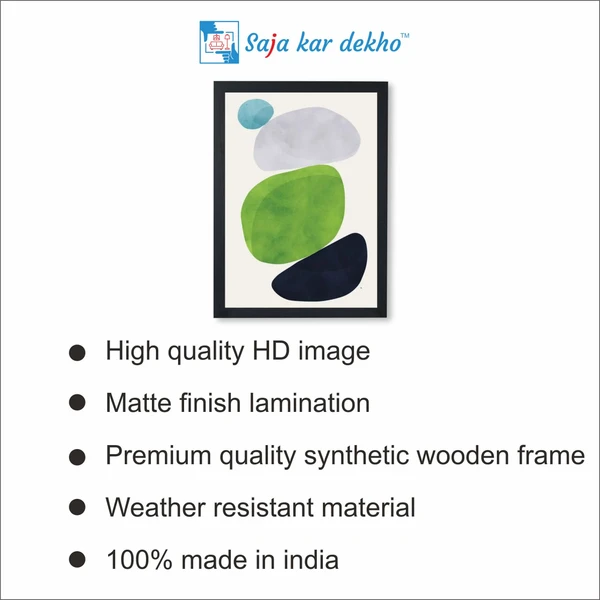 SAJA KAR DEKHO Minimal Modern Abstract High Quality Weather Resistant HD Wall Frame | 18 x 12 inch | - 18 X 12 inch