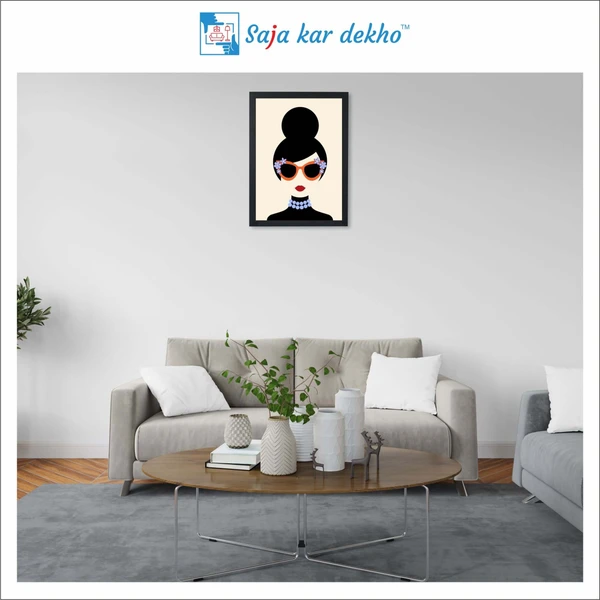 SAJA KAR DEKHO Funny Face Series Abstract High Quality Weather Resistant HD Wall Frame | 18 x 12 inch | - 18 X 12 inch