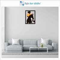 SAJA KAR DEKHO Abstract Patterns Girl With Horse High Quality Weather Resistant HD Wall Frame | 18 x 12 inch | - 18 X 12 inch