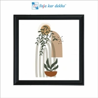 SAJA KAR DEKHO Craft Kart Green Flower Unique Art High Quality Weather Resistant HD Wall Frame | 20 x 20 inch | - 20 x 20 inch