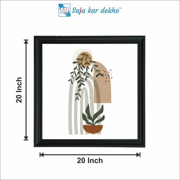 SAJA KAR DEKHO Craft Kart Green Flower Unique Art High Quality Weather Resistant HD Wall Frame | 20 x 20 inch | - 20 x 20 inch