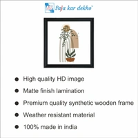 SAJA KAR DEKHO Craft Kart Green Flower Unique Art High Quality Weather Resistant HD Wall Frame | 20 x 20 inch | - 20 x 20 inch