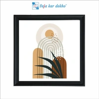 SAJA KAR DEKHO Flat Design In Flower Art High Quality Weather Resistant HD Wall Frame | 20 x 20 inch | - 20 X 20 inch