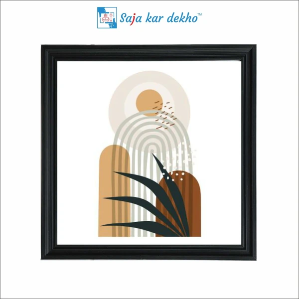 SAJA KAR DEKHO Flat Design In Flower Art High Quality Weather Resistant HD Wall Frame | 20 x 20 inch | - 20 X 20 inch