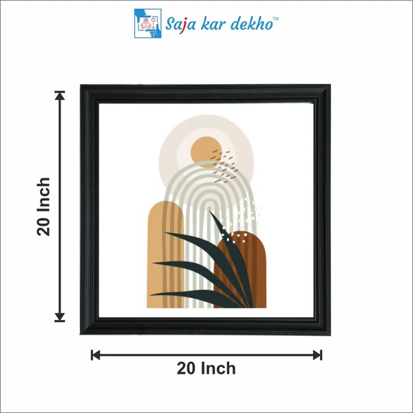SAJA KAR DEKHO Flat Design In Flower Art High Quality Weather Resistant HD Wall Frame | 20 x 20 inch | - 20 X 20 inch