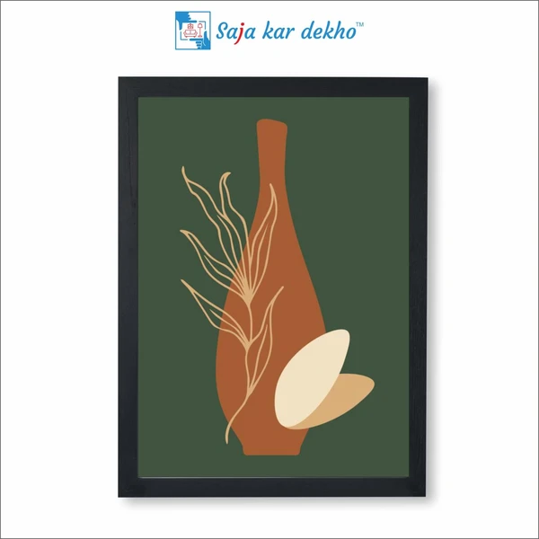 SAJA KAR DEKHO The Leaves Vases Natural Scenes Posters High Quality Weather Resistant HD Wall Frame | 18 x 12 inch | - 18 X 12 inch