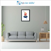 SAJA KAR DEKHO The Leaves Navigation Towards Balance Art High Quality Weather Resistant HD Wall Frame | 18 x 12 inch | - 18 X 12 inch