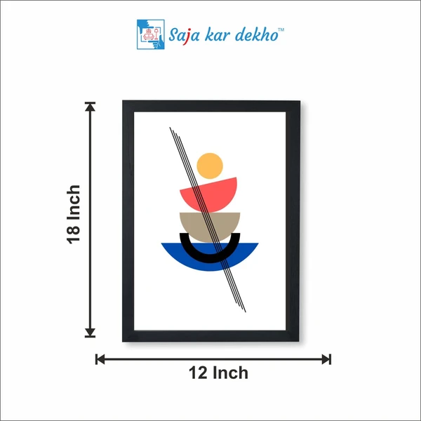 SAJA KAR DEKHO The Leaves Navigation Towards Balance Art High Quality Weather Resistant HD Wall Frame | 18 x 12 inch | - 18 X 12 inch