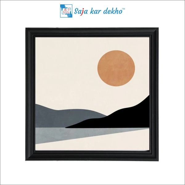 SAJA KAR DEKHO Mountain, Sunset, Night. Earth Tones, Pastel Colors Art High Quality Weather Resistant HD Wall Frame | 20 x 20 inch | - 20 X 20 inch