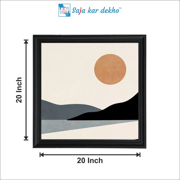 SAJA KAR DEKHO Mountain, Sunset, Night. Earth Tones, Pastel Colors Art High Quality Weather Resistant HD Wall Frame | 20 x 20 inch | - 20 X 20 inch