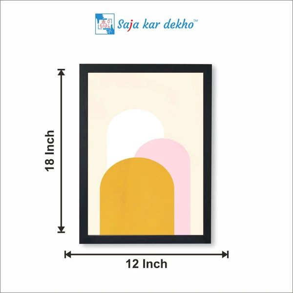 SAJA KAR DEKHO Modern Abstract Geometric High Quality Weather Resistant HD Wall Frame | 18 x 12 inch | - 18 X 12 inch