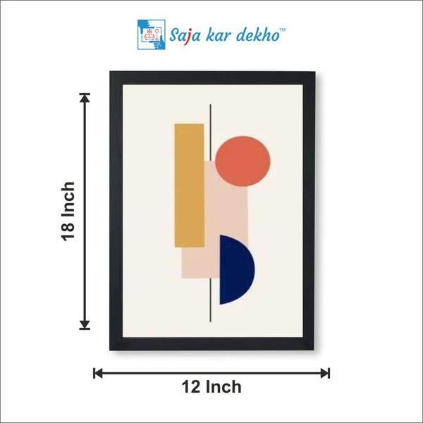 SAJA KAR DEKHO Abstract Geometric Art High Quality Weather Resistant HD Wall Frame | 18 x 12 inch | - 18 X 12 inch