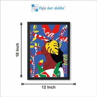 SAJA KAR DEKHO The Leaves With Woman High Quality Weather Resistant HD Wall Frame | 18 x 12 inch | - 18 x 12 inch