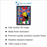 SAJA KAR DEKHO The Leaves With Woman High Quality Weather Resistant HD Wall Frame | 18 x 12 inch | - 18 x 12 inch