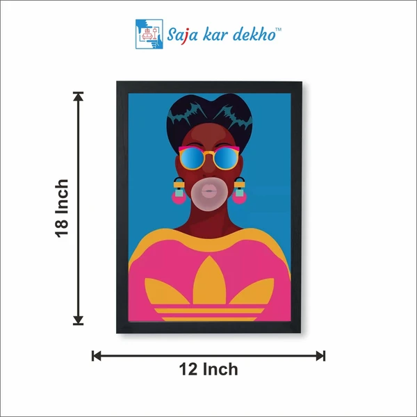 SAJA KAR DEKHO Cartoon Character Pictures Art High Quality Weather Resistant HD Wall Frame | 18 x 12 inch | - 18 x 12 inch