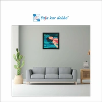 SAJA KAR DEKHO The Girl Deep Sleeping In Water Art High Quality Weather Resistant HD Wall Frame | 20 x 20 inch | - 20 X 20 inch