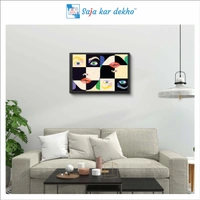 SAJA KAR DEKHO Square Frame Look The Girl illustrator High Quality Weather Resistant HD Wall Frame | 18 x 12 inch | - 18 X 12 inch