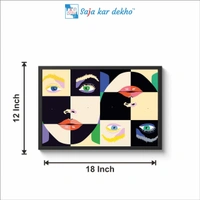 SAJA KAR DEKHO Square Frame Look The Girl illustrator High Quality Weather Resistant HD Wall Frame | 18 x 12 inch | - 18 X 12 inch