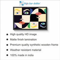 SAJA KAR DEKHO Square Frame Look The Girl illustrator High Quality Weather Resistant HD Wall Frame | 18 x 12 inch | - 18 X 12 inch