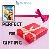 SAJA KAR DEKHO Girl Sitting On The Beach In Frame High Quality Weather Resistant HD Wall Frame | 18 x 12 inch | - 18 X 12 inch