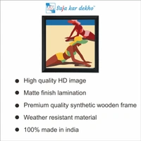 SAJA KAR DEKHO Two Girls Are Sleeping On The Beach Illustration High Quality Weather Resistant HD Wall Frame | 20 x 20 inch | - 20 X 20 inch
