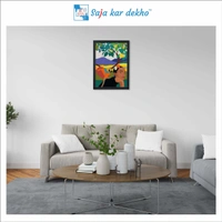 SAJA KAR DEKHO The Girl Photo With Garden Background High Quality Weather Resistant HD Wall Frame | 18 x 12 inch | - 18 X 12 inch